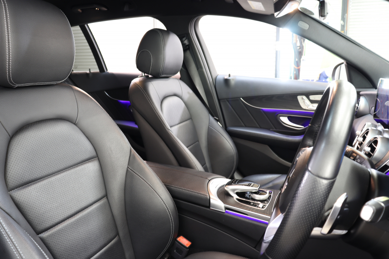 メルセデスベンツ Cクラス C200ｽﾃｰｼｮﾝﾜｺﾞﾝ 4MATIC AVG AMGﾗｲﾝ ﾚｰﾀﾞｰｾｰﾌﾃｨPKG　BSG搭載 後期 ｷｰﾚｽｺﾞｰ 黒革 HDDﾅﾋﾞTV ｽﾏﾎ連携 ﾊﾞｯｸｶﾒﾗ PTS LEDﾗｲﾄ 自動Rｹﾞｰﾄ AMGｴｱﾛ&18AW ﾀﾞｲﾅﾐｯｸS ｴｱｻｽ 9AT　2年保証
