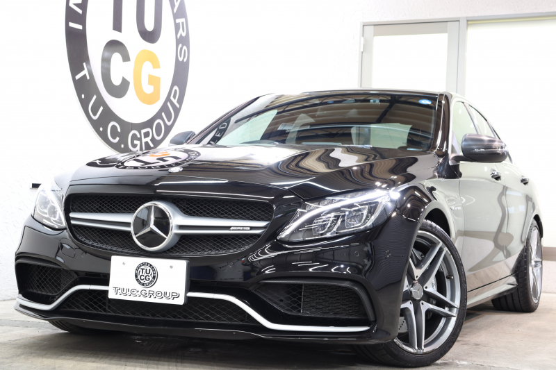 AMG Cクラス C63 ﾚｰﾀﾞｰｾｰﾌﾃｨPKG　ｷｰﾚｽｺﾞｰ 黒本革 ｼｰﾄﾋｰﾀｰ HDDﾅﾋﾞTV BT音楽 ﾊﾞｯｸｶﾒﾗ PTS LEDﾗｲﾄ 自動ﾄﾗﾝｸ AMG専用装備&ﾁｭｰﾆﾝｸﾞ 7AT　2年保証