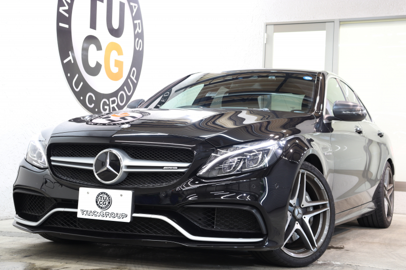 AMG Cクラス C63 ﾚｰﾀﾞｰｾｰﾌﾃｨPKG　ｷｰﾚｽｺﾞｰ 黒本革 ｼｰﾄﾋｰﾀｰ HDDﾅﾋﾞTV BT音楽 ﾊﾞｯｸｶﾒﾗ PTS LEDﾗｲﾄ 自動ﾄﾗﾝｸ AMG専用装備&ﾁｭｰﾆﾝｸﾞ 7AT　2年保証