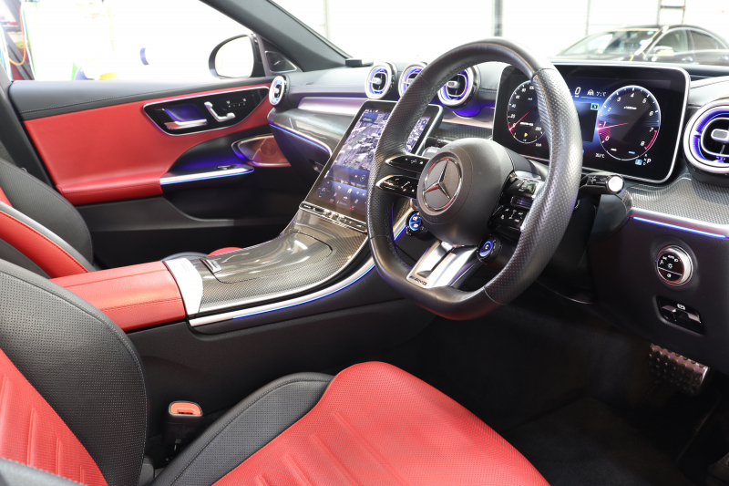 AMG Cクラス C43 4MATIC ﾚｰﾀﾞｰｾｰﾌﾃｨPKG　BSG搭載 黒本革 ﾍﾞﾝﾁﾚｰﾀｰ ﾊﾟﾉﾗﾏSR ﾍｯﾄﾞｱｯﾌﾟD MBUXﾅﾋﾞTV&ARﾅﾋﾞ ｽﾏﾎ連携 ﾌﾞﾙﾒｽﾀｰ 360ｶﾒﾗ PTS LEDﾗｲﾄ 自動ﾄﾗﾝｸ AMG専用装備&ﾁｭｰﾆﾝｸﾞ 9AT　2年保証