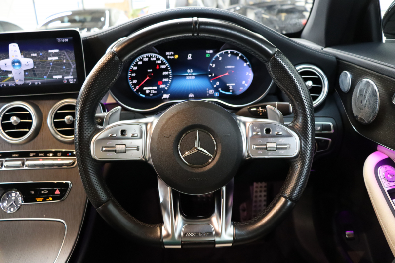 AMG Cクラス C43 4MATIC ｶﾌﾞﾘｵﾚ ﾚｰﾀﾞｰｾｰﾌﾃｨPKG　後期 1ｵｰﾅｰ ｷｰﾚｽｺﾞｰ 白本革 ｴｱｽｶｰﾌ HUD HDDﾅﾋﾞTV ｽﾏﾎ連携 ﾌﾞﾙﾒｽﾀｰ Bｶﾒﾗ PTS LEDﾗｲﾄ AMG専用装備&ﾁｭｰﾆﾝｸﾞ ﾀﾞｲﾅﾐｯｸS 9AT　2年保証