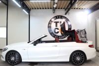 AMG Cクラス C43 4MATIC ｶﾌﾞﾘｵﾚ ﾚｰﾀﾞｰｾｰﾌﾃｨPKG　ｷｰﾚｽｺﾞｰ 赤本革 ｴｱｽｶｰﾌ ﾍｯﾄﾞｱｯﾌﾟD HDDﾅﾋﾞTV BT音楽 ﾌﾞﾙﾒｽﾀｰ ﾊﾞｯｸｶﾒﾗ PTS LEDﾗｲﾄ AMG専用装備&ﾁｭｰﾆﾝｸﾞﾀﾞｲﾅﾐｯｸS 赤幌 9AT　2年保証