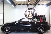 メルセデスベンツ Cクラス C180ｶﾌﾞﾘｵﾚ ｽﾎﾟｰﾂ ﾚｻﾞｰｴｸｽｸﾙｰｼﾌﾞ&ﾚｰﾀﾞｰｾｰﾌﾃｨPKG　後期 MEｺﾈｸﾄ ｷｰﾚｽｺﾞｰ 白本革 赤幌 ｴｱｽｶｰﾌ ﾍｯﾄﾞｱｯﾌﾟD HDDﾅﾋﾞTV ｽﾏﾎ連携 ﾊﾞｯｸｶﾒﾗ PTS LEDﾗｲﾄ AMGｴｱﾛ&19AW ｴｱｻｽ ﾀﾞｲﾅﾐｯｸS 9AT　2年保証