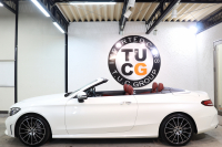 メルセデスベンツ Cクラス C180ｶﾌﾞﾘｵﾚ ｽﾎﾟｰﾂ ﾚｻﾞｰｴｸｽｸﾙｰｼﾌﾞ&ﾚｰﾀﾞｰｾｰﾌﾃｨPKG　後期 1ｵｰﾅｰ MEｺﾈｸﾄ ｷｰﾚｽｺﾞｰ 赤本革 ﾍｯﾄﾞｱｯﾌﾟD HDDﾅﾋﾞTV ｽﾏﾎ連携 ﾊﾞｯｸｶﾒﾗ PTS LEDﾗｲﾄ AMGｴｱﾛ&19AW ｴｱｻｽ 黒幌 9AT　2年保証