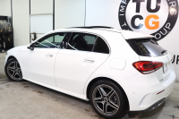 メルセデスベンツ Aクラス A180ｽﾀｲﾙ AMGﾗｲﾝ AMGﾚｻﾞｰｴｸｽｸﾙｰｼﾌﾞ&ﾅﾋﾞｹﾞｰｼｮﾝ&ﾚｰﾀﾞｰｾｰﾌﾃｨPKG　1ｵｰﾅｰ ｷｰﾚｽｺﾞｰ 赤/黒本革 ﾊﾟﾉﾗﾏSR MBUXﾅﾋﾞTV BT音楽 ﾊﾞｯｸｶﾒﾗ PTS LEDﾗｲﾄ AMGｴｱﾛ&18AW ﾀﾞｲﾅﾐｯｸｾﾚｸﾄ ﾜｲﾔﾚｽ充電 7AT　2年保証